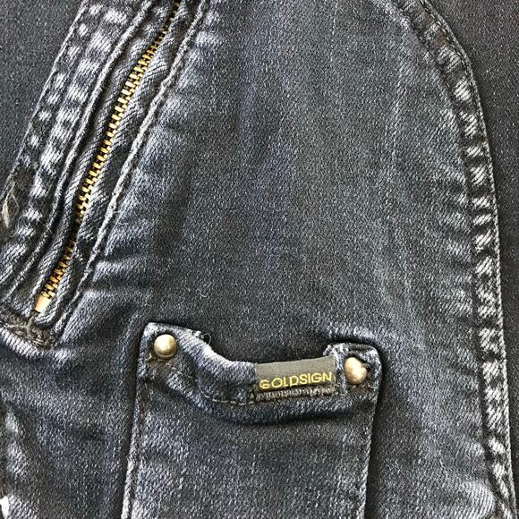 GOLDSIGN The Morton Denim Jacket asymmetrical zipper size L‎ - Picture 4 of 10